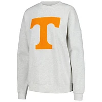 Women's Gameday Couture Ash Tennessee Volunteers Team Effort Pullover Sweatshirt & Shorts Sleep Set