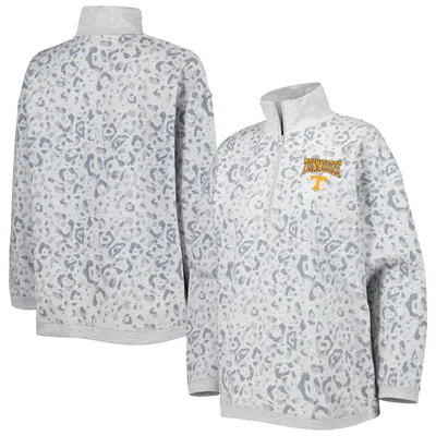 Tennessee Volunteers Gameday Couture Women's Leopard Quarter-Zip Sweatshirt - Heather Gray