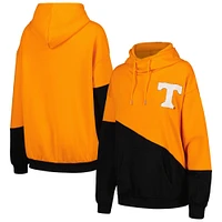 Sweat à capuche Gameday Couture Tennessee Orange/Noir Volunteers Matchmaker Diagonal Cowl pour femmes