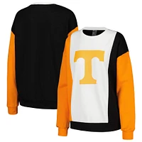 Sweat-shirt à blocs de couleurs verticaux Gameday Couture pour femmes, blanc/noir, Tennessee Volunteers