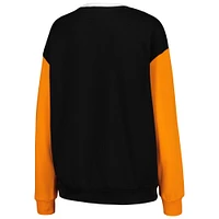 Sweat-shirt à blocs de couleurs verticaux Gameday Couture pour femmes, blanc/noir, Tennessee Volunteers