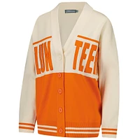 Women's Gameday Social  Tennessee Orange/Cream Volunteers Woven Carley Retro Button-Up Cardigan