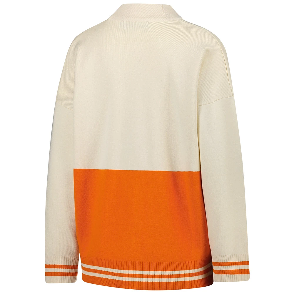 Women's Gameday Social  Tennessee Orange/Cream Volunteers Woven Carley Retro Button-Up Cardigan