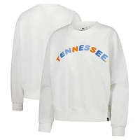 Women's Gameday Social  White Tennessee Volunteers Oversized Charlie Rainbow Chenille Arch Pullover Sweatshirt