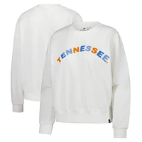 Women's Gameday Social  White Tennessee Volunteers Oversized Charlie Rainbow Chenille Arch Pullover Sweatshirt