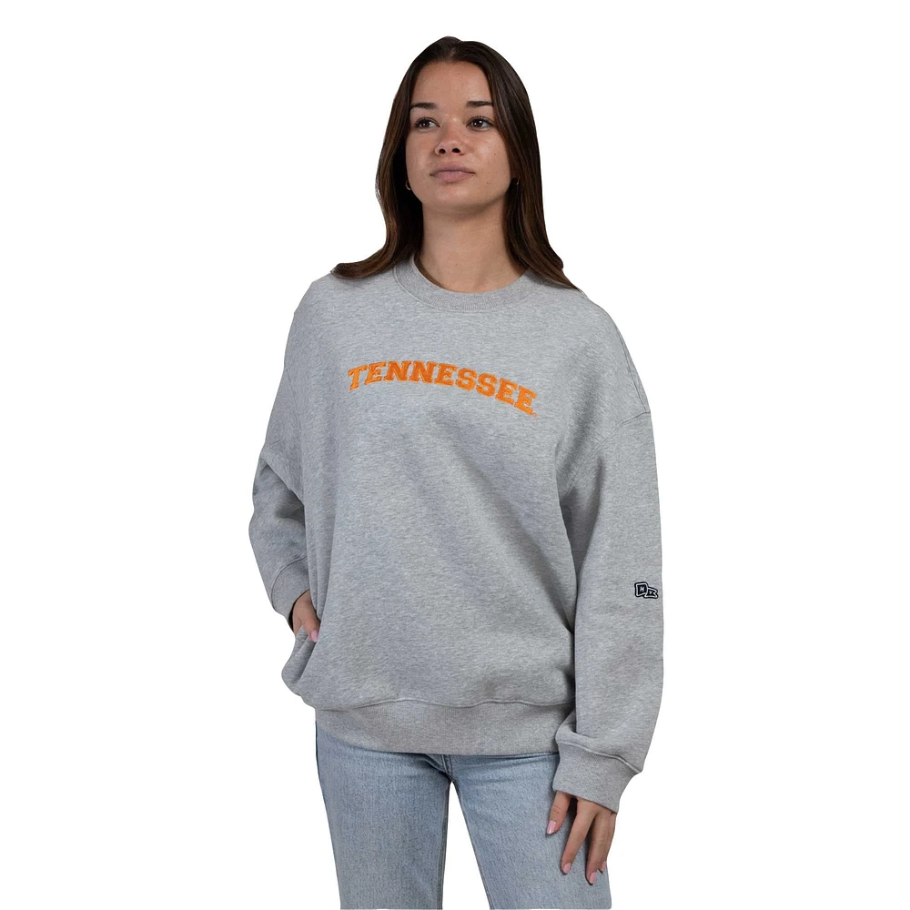 Women's Hype and Vice Heather Gray Tennessee Volunteers Offside Pullover Sweatshirt