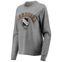 Women's League Collegiate Wear Heathered Gray Tennessee Volunteers Seal Victory Falls Oversized Tri-Blend Long Sleeve T-Shirt