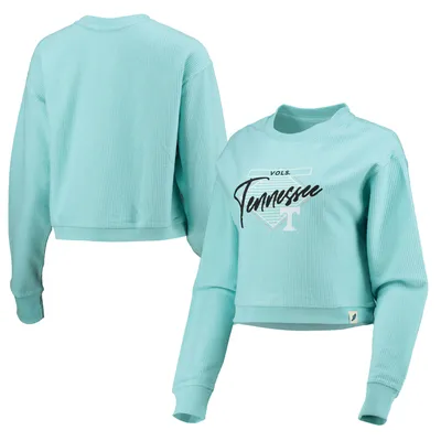 Tennessee Volunteers League Collegiate Wear Women's Corded Timber Cropped Pullover Sweatshirt - Light Blue