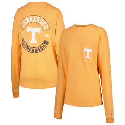 Tennessee Volunteers League Collegiate Wear Women's Oversized Pocket Long Sleeve T-Shirt - Orange