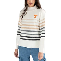 Pull oversize à col montant et rayures Simone pour femme de Lusso White Tennessee Volunteers