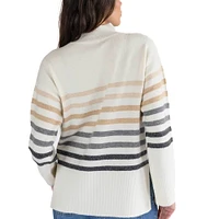 Pull oversize à col montant et rayures Simone pour femme de Lusso White Tennessee Volunteers