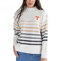 Pull oversize à col montant et rayures Simone pour femme de Lusso White Tennessee Volunteers