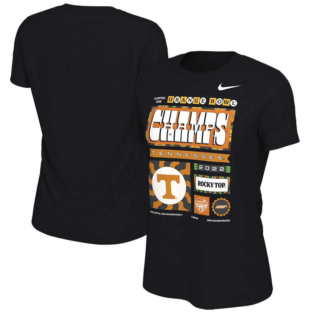 Women's Nike Black Tennessee Volunteers 2022 Orange Bowl Champions Locker Room T-Shirt