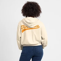 Women's Nike Cream Tennessee Volunteers Cropped Chill Full-Zip Hoodie