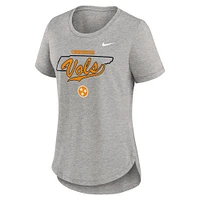 Women's Nike Heather Gray Tennessee Volunteers Local Campus Location Mantra Tri-Blend T-Shirt