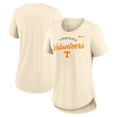 Women's Nike  Tan Tennessee Volunteers Script Logo Tri-Blend T-Shirt