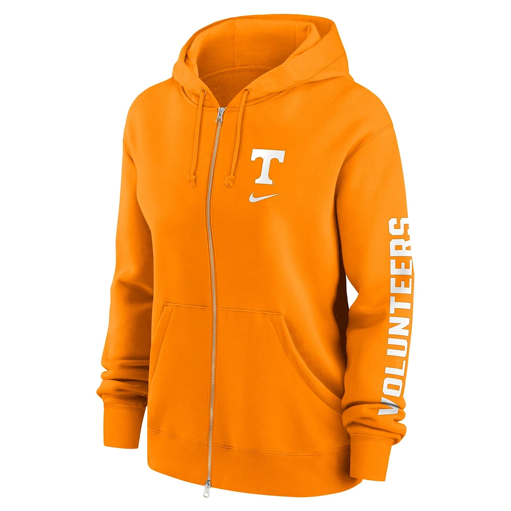 Women's Nike  Tennessee Orange Volunteers Oversize Lockup Phoenix Full-Zip Hoodie Jacket