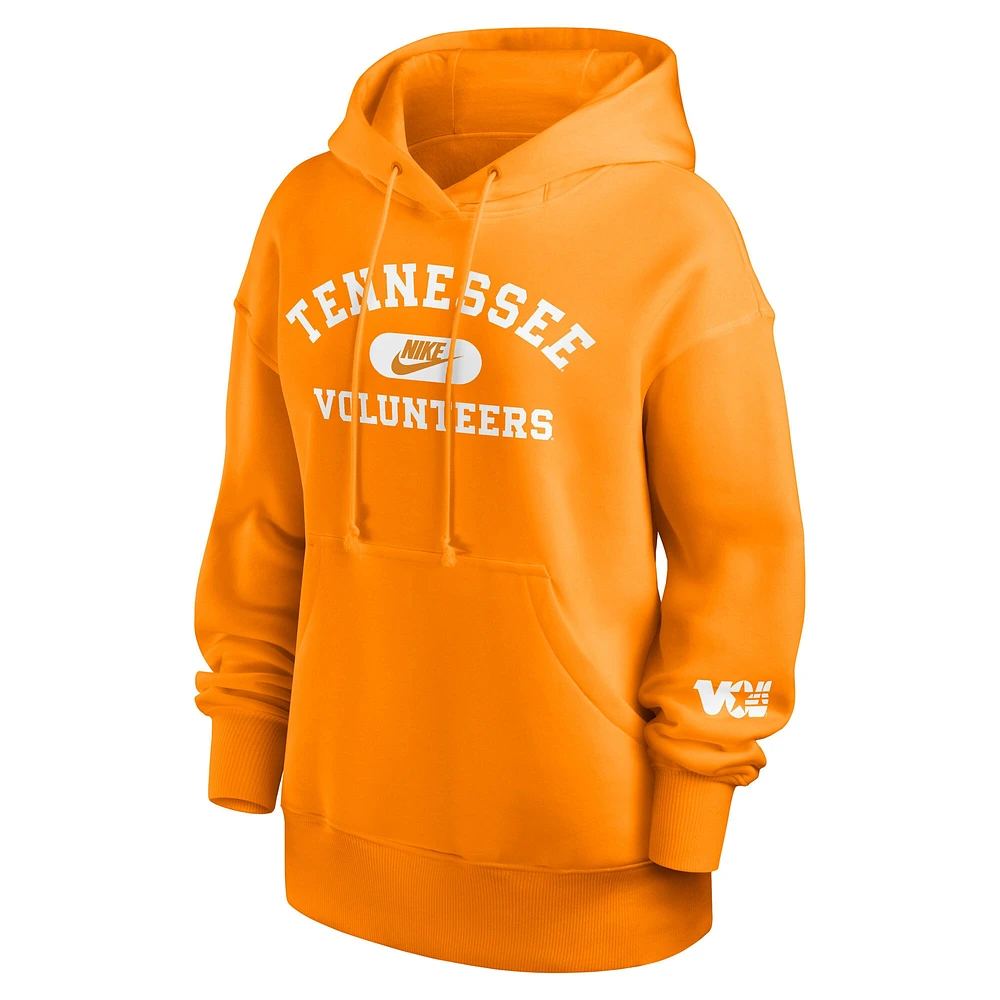 Women's Nike Tennessee Orange Volunteers Oversized Legacy Phoenix Foundational Stack Pullover Hoodie