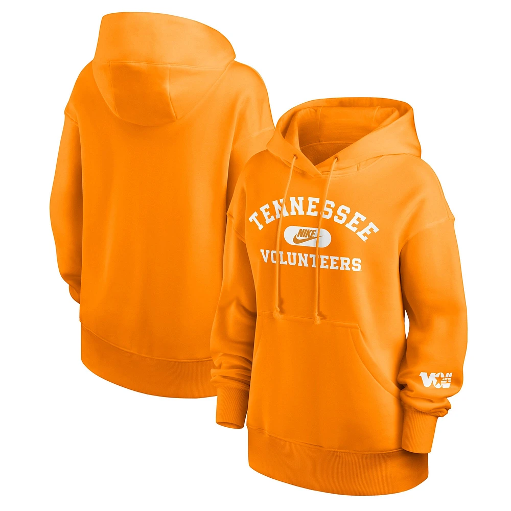 Women's Nike Tennessee Orange Volunteers Oversized Legacy Phoenix Foundational Stack Pullover Hoodie