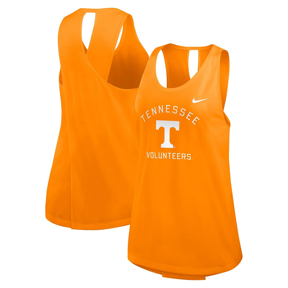 Débardeur Nike Tennessee Orange Volunteers Primetime Crossback pour femme