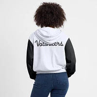 Sweat à capuche Nike blanc Tennessee Volunteers Cropped Beyond Capability pour femme, entièrement zippé, avec inscription et blocs de couleurs