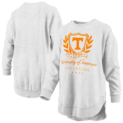 Sweat-shirt à capuche et poncho mélangé gris chiné pour femme Pressbox Tennessee Volunteers Field Day