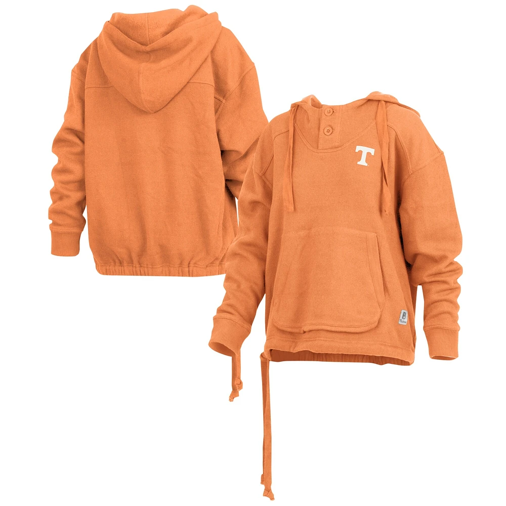 Women's Pressbox Tennessee Orange Volunteers Amore Keisha Button Pullover Hoodie