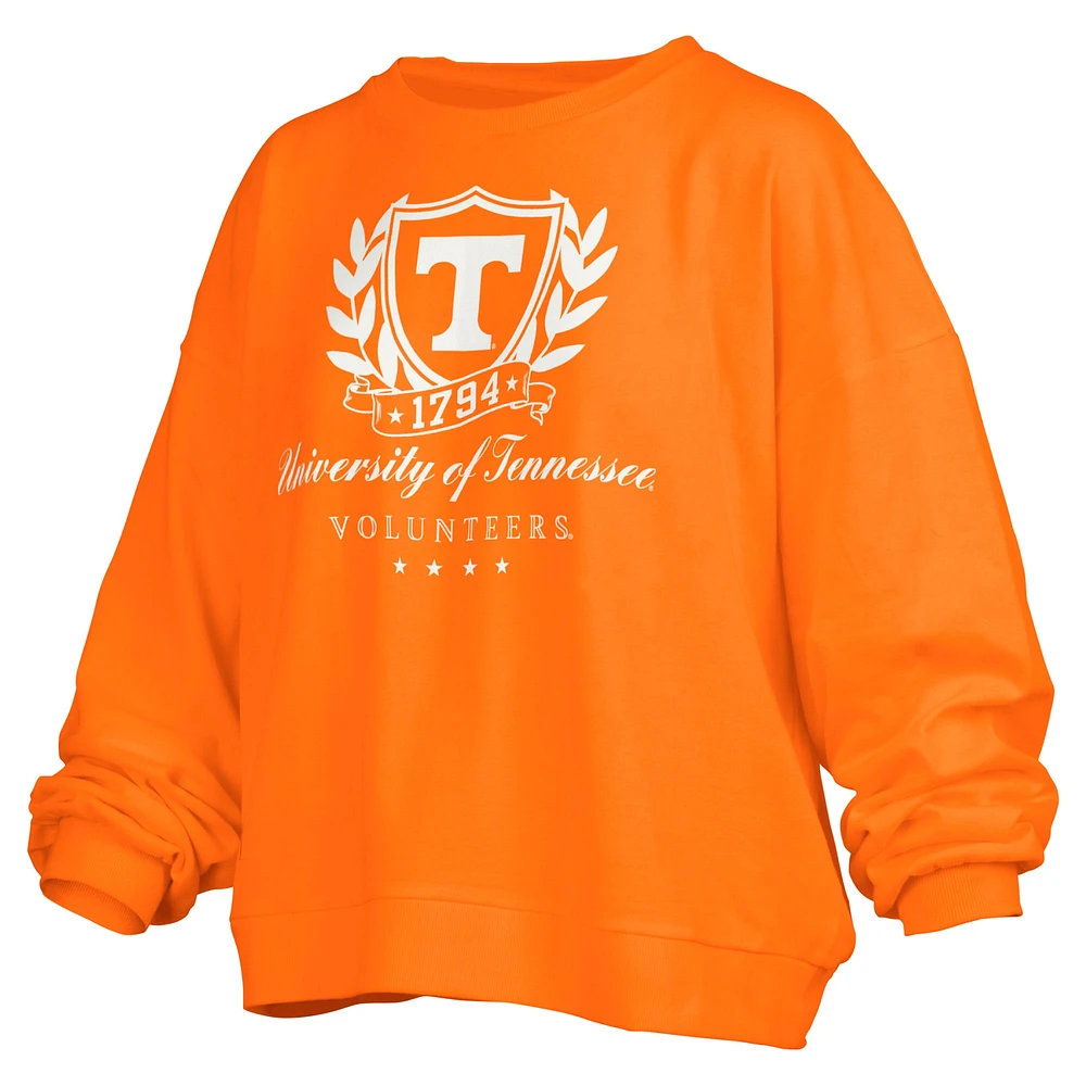 Sweat-shirt surdimensionné Janice pour femme Pressbox Tennessee Orange Volunteers Big Aug Script