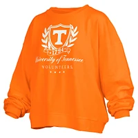 Women's Pressbox Tennessee Orange Volunteers Big Aug Script Janice Oversized Pullover Sweatshirt