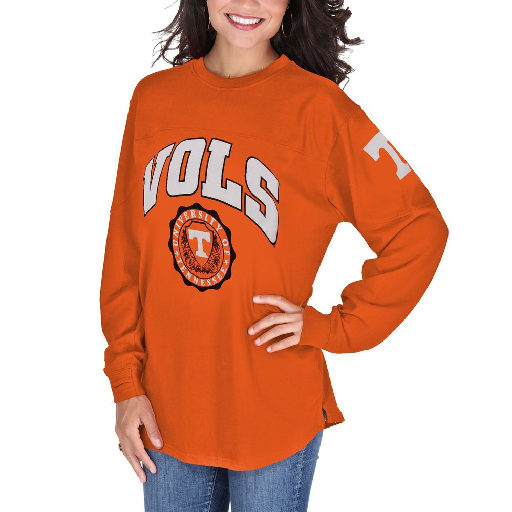 Women's Pressbox Tennessee Orange Volunteers Edith Long Sleeve Oversized Top