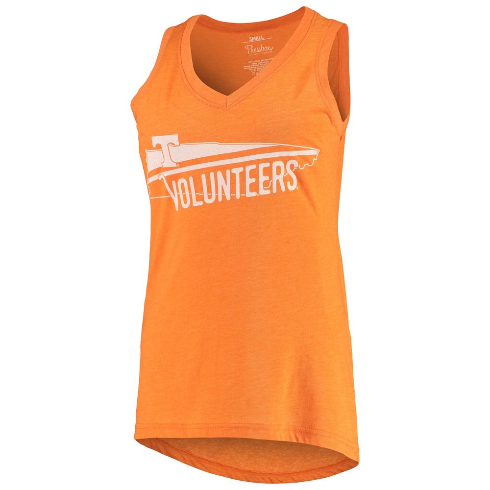 Women's Pressbox Tennessee Orange Volunteers Ferris Melange V-Neck Tank Top