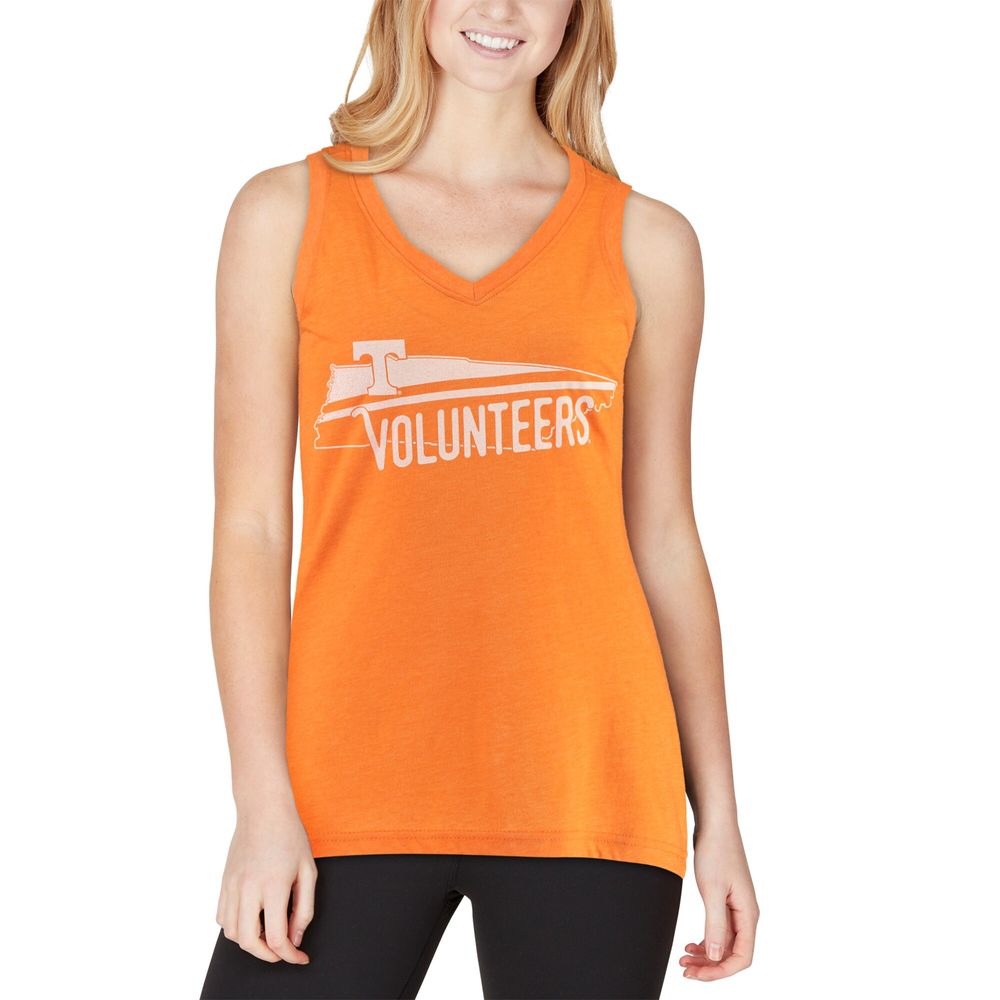 Women's Pressbox Tennessee Orange Volunteers Ferris Melange V-Neck Tank Top