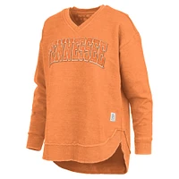 Sweat-shirt à col en V Westin Poncho pour femme Pressbox Tennessee Orange Volunteers