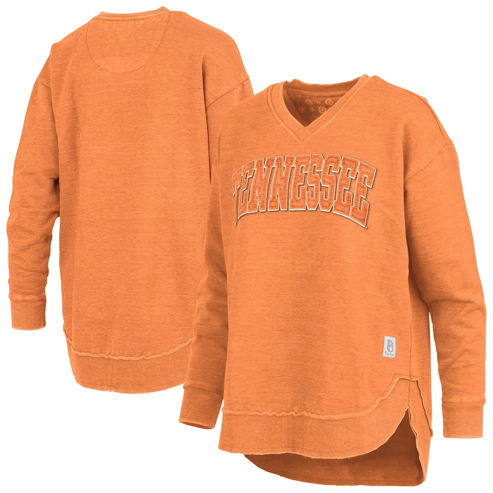 Sweat-shirt à col en V Westin Poncho pour femme Pressbox Tennessee Orange Volunteers