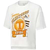 T-shirt blanc Pressbox Tennessee Volunteers Rock & Roll Slub pour femmes