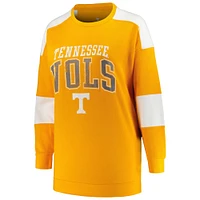 Women's Profile Tennessee Orange Volunteers Plus Striped Pullover Sweatshirt