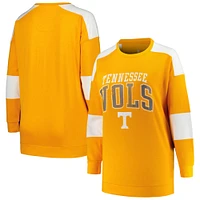 Women's Profile Tennessee Orange Volunteers Plus Striped Pullover Sweatshirt