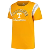 Women's Profile Tennessee Orange Volunteers Plus Striped Tailgate Scoop Neck T-Shirt