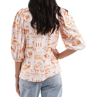 Haut Eliza pour femme de la collection Tailgate des Tennessee Volunteers, blanc/orange