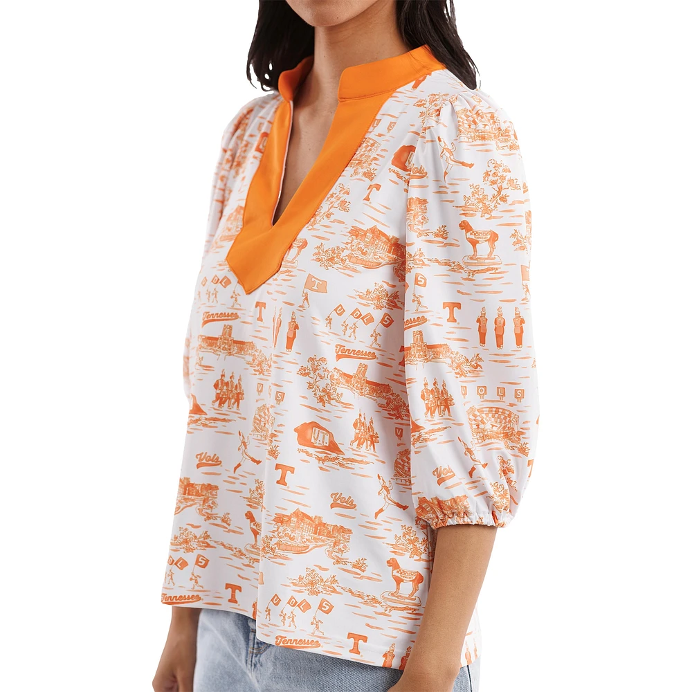 Haut Eliza pour femme de la collection Tailgate des Tennessee Volunteers, blanc/orange