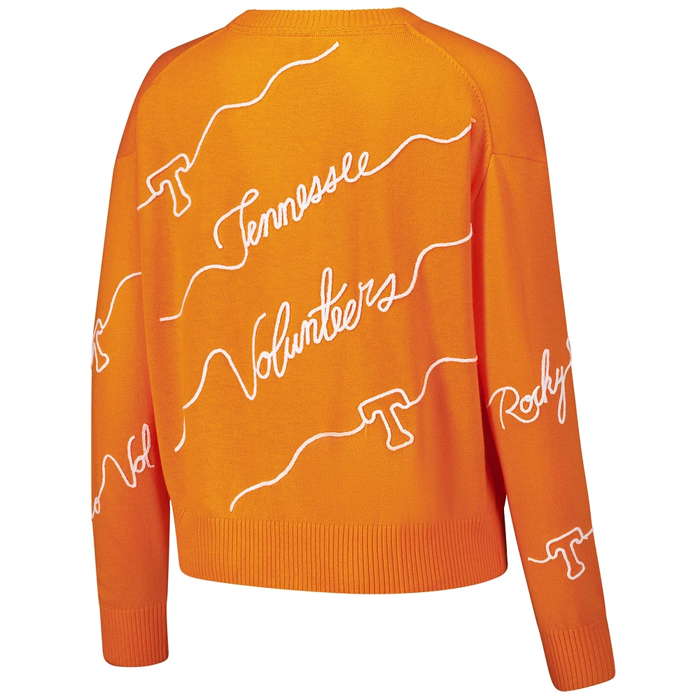 Women's Tennessee Orange Volunteers Love Note Embroidered Sweater