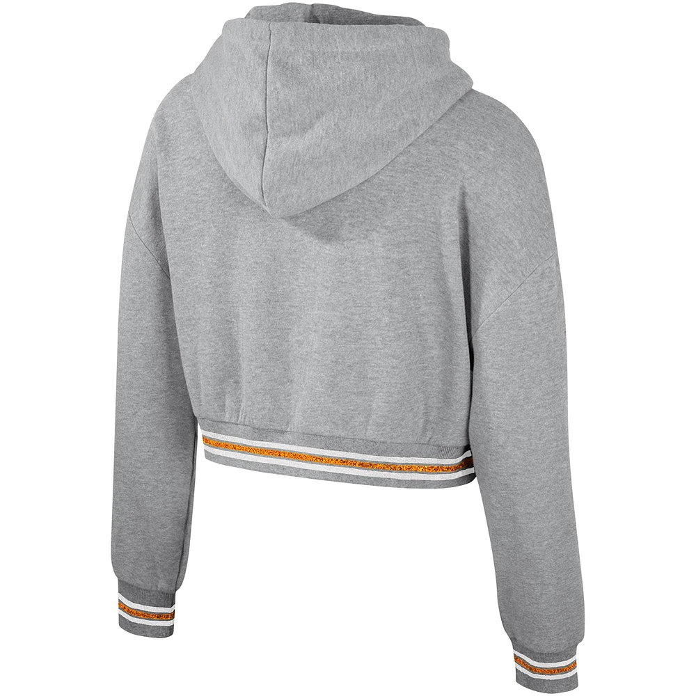 Sweat à capuche court scintillant pour femmes The Wild Collective Heather Grey Tennessee Volunteers