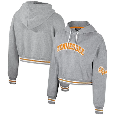 Sweat à capuche court scintillant pour femmes The Wild Collective Heather Grey Tennessee Volunteers