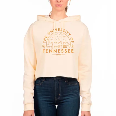 Tennessee Volunteers Uscape Apparel Women's Fleece Cropped Pullover Hoodie - Cream