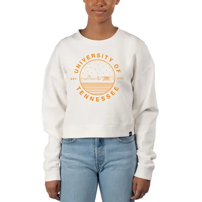 Tennessee Volunteers Uscape Apparel Women's Fleece Crop Pullover Sweatshirt - White