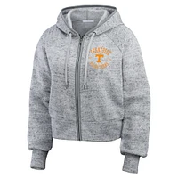 Sweat à capuche zippé double raglan Speckle pour femme par Erin Andrews Heather Gray Tennessee Volunteers Wear