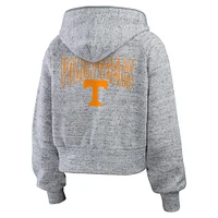 Sweat à capuche zippé double raglan Speckle pour femme par Erin Andrews Heather Gray Tennessee Volunteers Wear