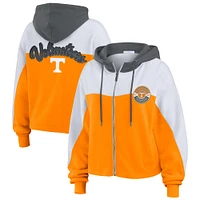 Sweat à capuche zippé blocs de couleurs Tennessee Orange Volunteers pour femme par Erin Andrews