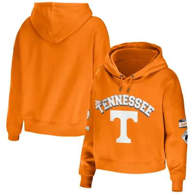 Tennessee Volunteers WEAR by Erin Andrews Women's Mixed Media Cropped Pullover Hoodie - Orange