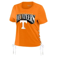 Women's WEAR by Erin Andrews Tennessee Orange Volunteers Side Lace-Up Modest Crop T-Shirt